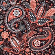 Colorful paisley seamless pattern