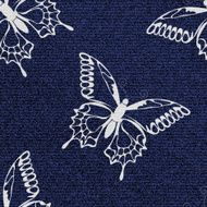 Blue seamless pattern with white butterflies