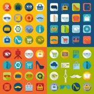 Set of fashion flat icons N115
