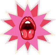 Pop art lips tongue