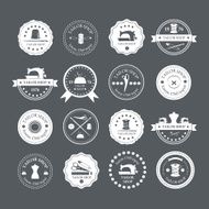 Set of vintage tailor labels