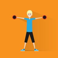 sport fitness woman exercise workout girl flat icon