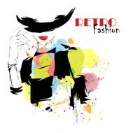 Fashion girl in sketch-style N182