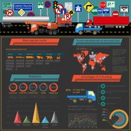 Cargo transportation infographics trucks