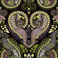 Green floral seamless pattern in ethnic style N2