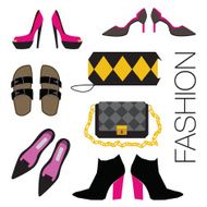 Set of shoes and bags