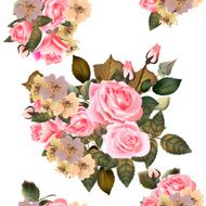 Floral seamless wallpaper pattern with roses