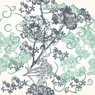Floral seamless wallpaper pattern in blue