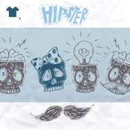 Hipster Skull Background N6