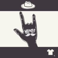 Vintage Hand With Hipster Mustache N2