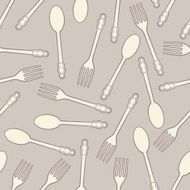 Spoon and fork retro seamless pattern N2