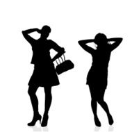 Vector silhouette of a woman N780