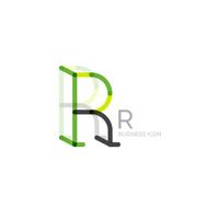 Minimal R font or letter icon design N10