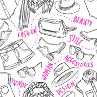 seamless background with women&#039;s clothing N3