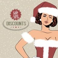 beautiful woman dressed as Santa Claus N4