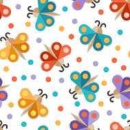 Abstract paper butterfly seamless pattern Vector colorful background