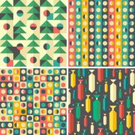 Set of colorful geometric seamless patterns