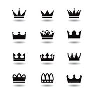 set of vector black crowns