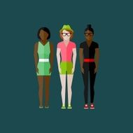 women appearance icons people flat icons collection N4