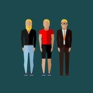 men fashion style illustration in flat style N6