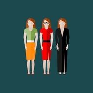 women appearance icons people flat icons collection N6