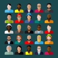 men appearance icons people flat icons collection N2