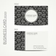 Vintage creative simple business card template with hipster diamond