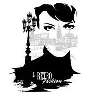 Fashion girl in sketch-style N185
