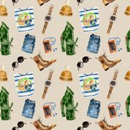 Seamless pattern with stylish fashion warm clothes N5