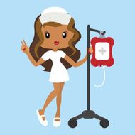 Cartoon nurse character with dropper