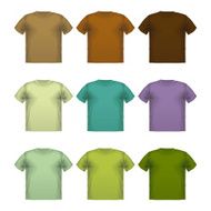 Set of colorful male t-shirts Vector wear printing isolated N3