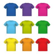 Set of colorful male t-shirts Vector wear printing isolated N4