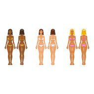 Fat and thin woman vector illustration normal anorexia body N6