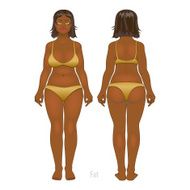 Fat and thin woman vector illustration normal anorexia body N7