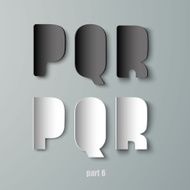 Vector Paper Graphic Alphabet white and black PQR