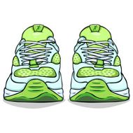 Vector Cartoon Light Green Running Shoes