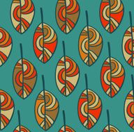 Decorative bright ethnic seamless pattern with leaves ( vector )