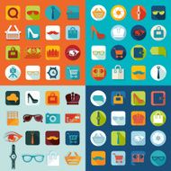 Set of fashion flat icons N117