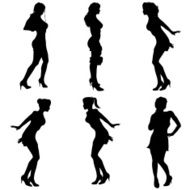 Vector silhouette women N12
