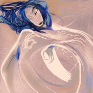 The blue fairy drawing on paper N2
