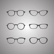 Vector black glasses icons set