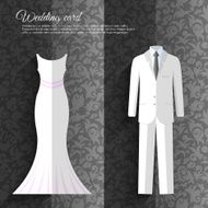 wedding beautiful suits clothing ornamental style card icon set background