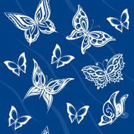 background of silhouette abstract butterflies flying