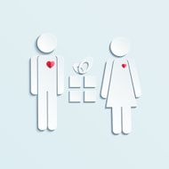 Vector man and woman give gifts