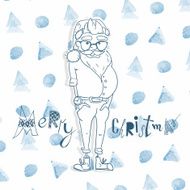 Merry Christmas background with Santa N4