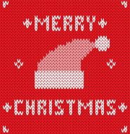 Christmas Card with knitted texture Vector