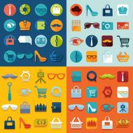 Set of fashion flat icons N118