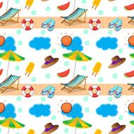 Seamless design showing the beach