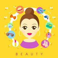 flat design for beauty and shopping concepts