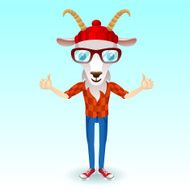 Goat hipster character